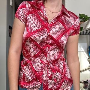 🖤 Y2k Wet Seal Red/White Blouse 💗 Size XS